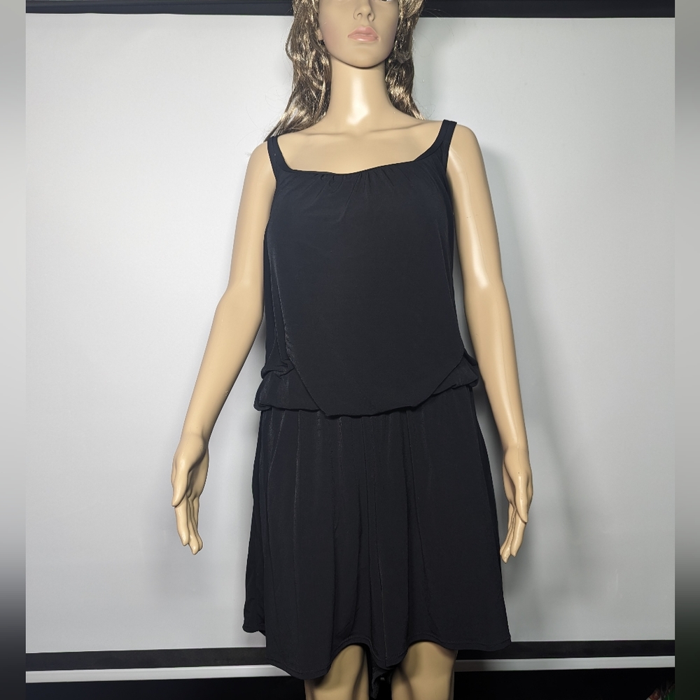NEW Maxine of Hollywood Solid black Swim Romper with pockets! Sz 24W